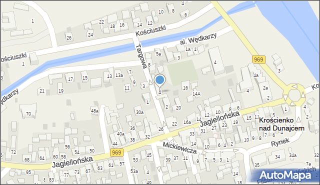 Krościenko nad Dunajcem, Targowa, 4, mapa Krościenko nad Dunajcem