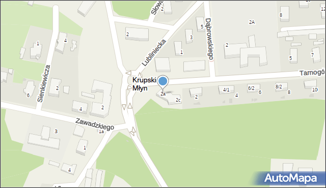 Krupski Młyn, Tarnogórska, 2a, mapa Krupski Młyn