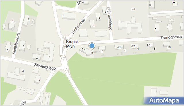 Krupski Młyn, Tarnogórska, 2c, mapa Krupski Młyn