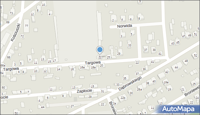 Krzepice, Targowa, 21, mapa Krzepice