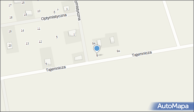 Łagodzin, Tajemnicza, 9, mapa Łagodzin