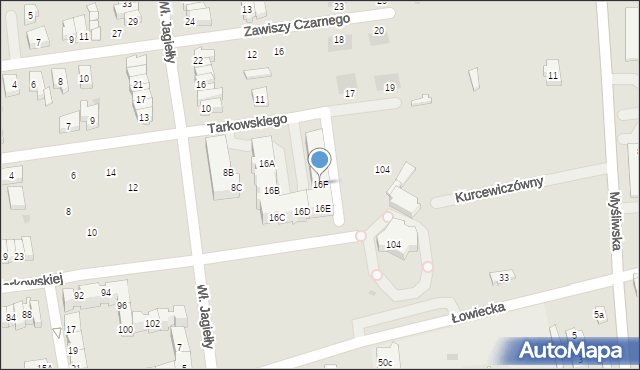 Leszno, Tarkowskiego Stasia, 16F, mapa Leszno