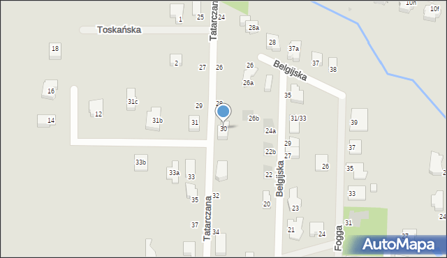 Łódź, Tatarczana, 30, mapa Łodzi