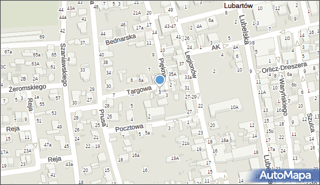 Lubartów, Targowa, 3, mapa Lubartów
