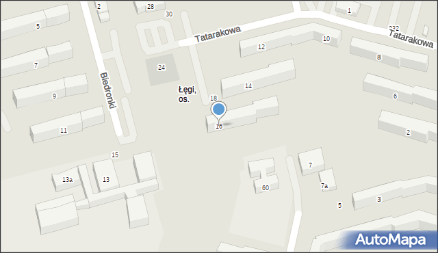 Lublin, Tatarakowa, 16, mapa Lublina