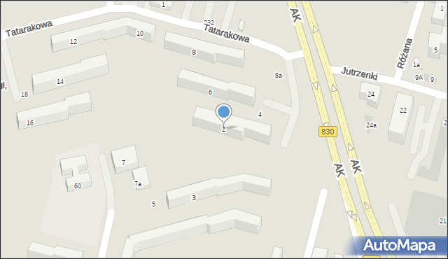 Lublin, Tatarakowa, 2, mapa Lublina