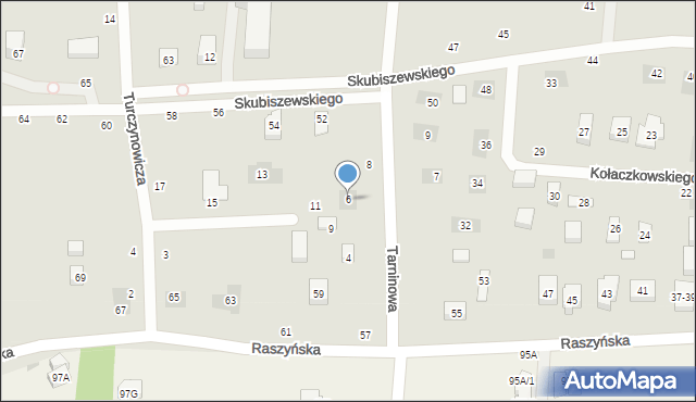 Lublin, Tarninowa, 6, mapa Lublina