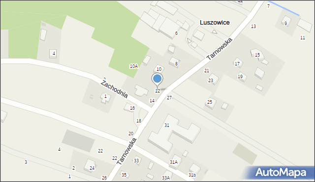 Luszowice, Tarnowska, 12, mapa Luszowice