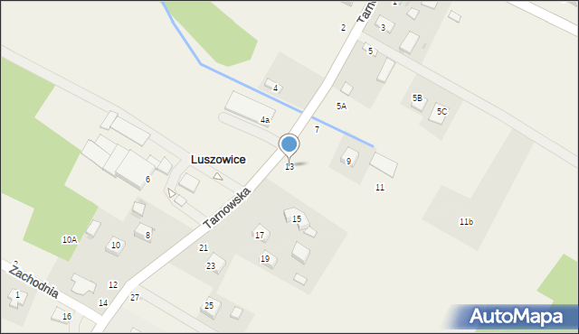 Luszowice, Tarnowska, 13, mapa Luszowice