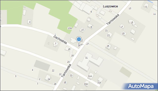 Luszowice, Tarnowska, 14, mapa Luszowice