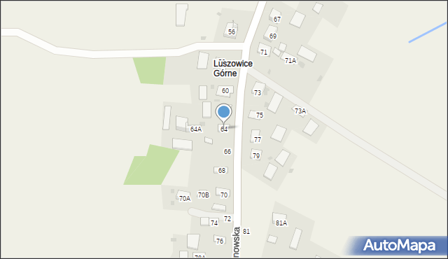 Luszowice, Tarnowska, 64, mapa Luszowice