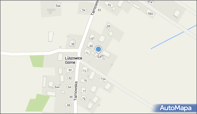 Luszowice, Tarnowska, 71A, mapa Luszowice