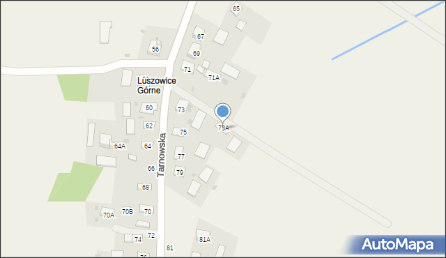 Luszowice, Tarnowska, 73A, mapa Luszowice