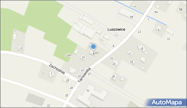 Luszowice, Tarnowska, 8, mapa Luszowice