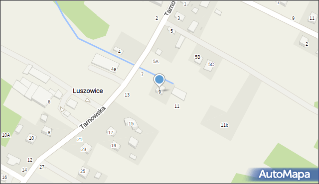 Luszowice, Tarnowska, 9, mapa Luszowice