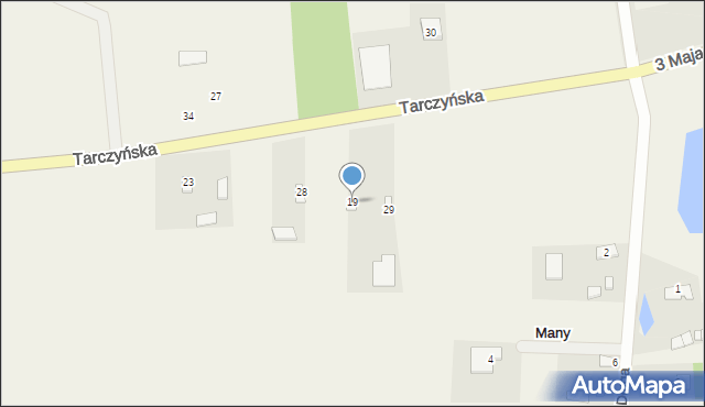 Many, Tarczyńska, 19, mapa Many