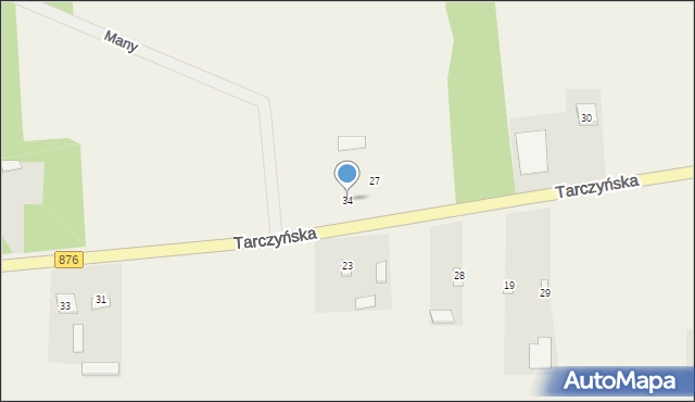 Many, Tarczyńska, 34, mapa Many