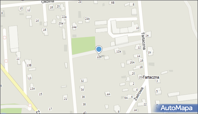 Międzyrzec Podlaski, Tartaczna, 12b, mapa Międzyrzec Podlaski