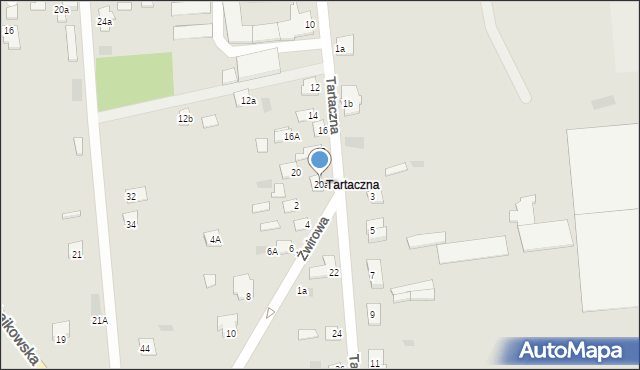 Międzyrzec Podlaski, Tartaczna, 20a, mapa Międzyrzec Podlaski