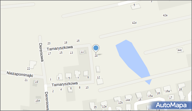Mierzyn, Tamaryszkowa, 14, mapa Mierzyn