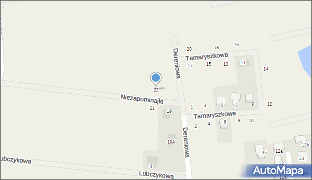 Mierzyn, Tamaryszkowa, 22, mapa Mierzyn