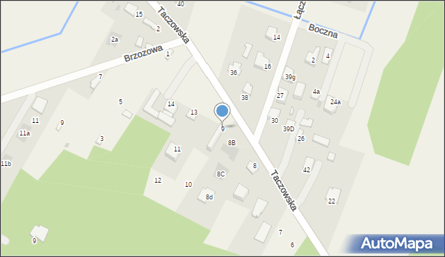 Mleczków, Taczowska, 9, mapa Mleczków