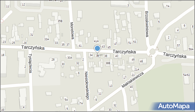 Mszczonów, Tarczyńska, 36, mapa Mszczonów