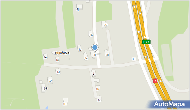 Myślenice, Tarnówka, 3F, mapa Myślenice