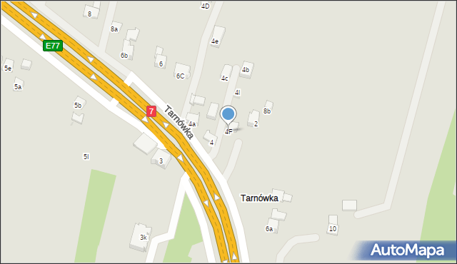 Myślenice, Tarnówka, 4F, mapa Myślenice
