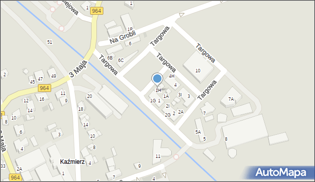 Niepołomice, Targowa, 1H, mapa Niepołomice