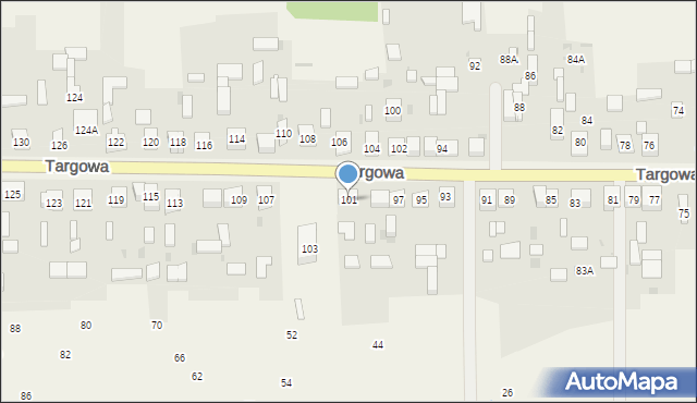 Nierada, Targowa, 101, mapa Nierada