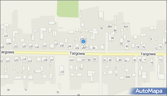 Nierada, Targowa, 102, mapa Nierada