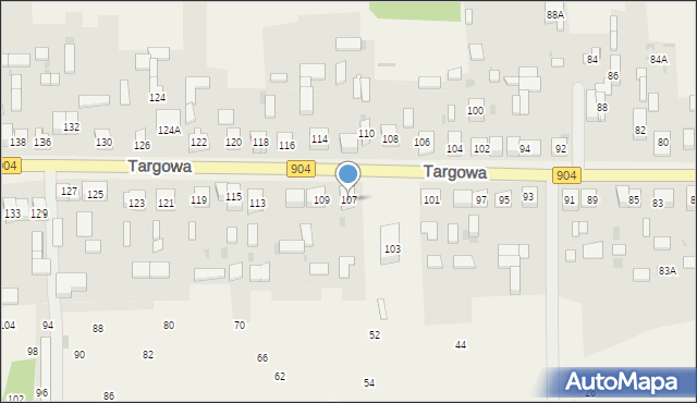 Nierada, Targowa, 107, mapa Nierada