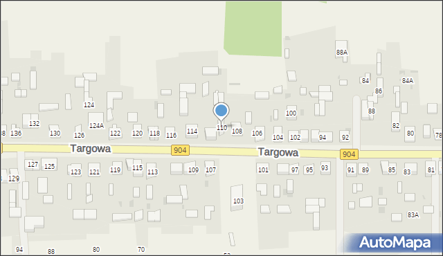 Nierada, Targowa, 110, mapa Nierada