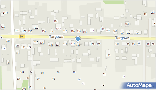 Nierada, Targowa, 113, mapa Nierada