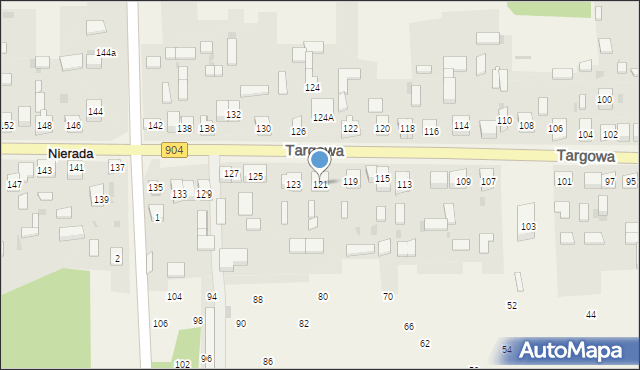 Nierada, Targowa, 121, mapa Nierada