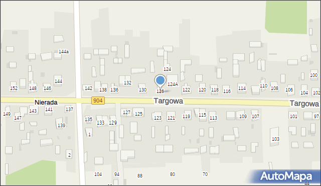 Nierada, Targowa, 126, mapa Nierada