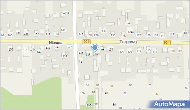 Nierada, Targowa, 129, mapa Nierada