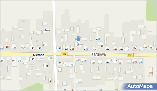 Nierada, Targowa, 132, mapa Nierada