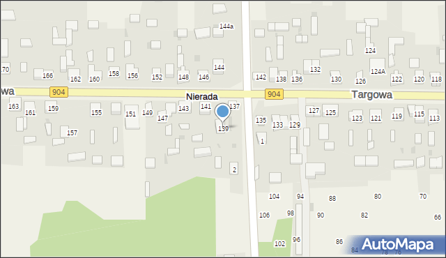 Nierada, Targowa, 139, mapa Nierada