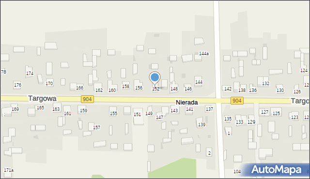 Nierada, Targowa, 152, mapa Nierada