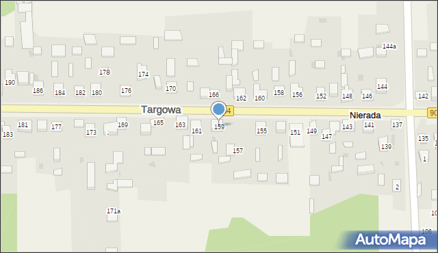 Nierada, Targowa, 159, mapa Nierada