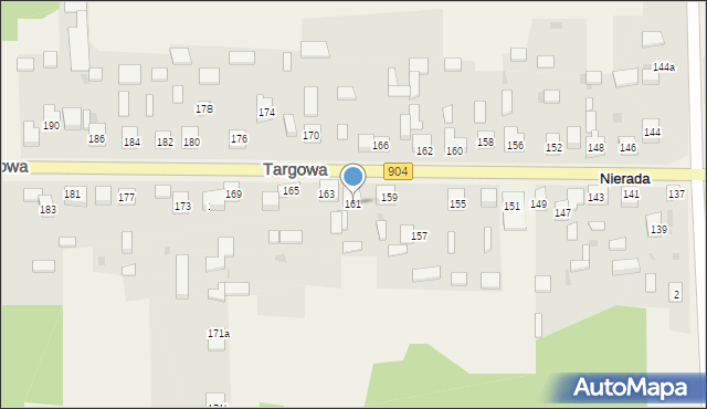 Nierada, Targowa, 161, mapa Nierada