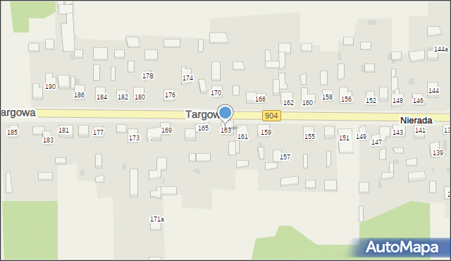 Nierada, Targowa, 163, mapa Nierada