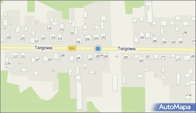 Nierada, Targowa, 191, mapa Nierada