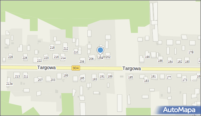 Nierada, Targowa, 204, mapa Nierada