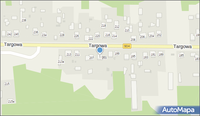 Nierada, Targowa, 205, mapa Nierada