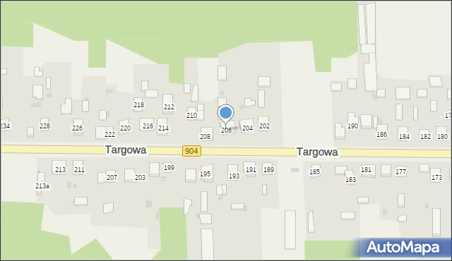 Nierada, Targowa, 206, mapa Nierada