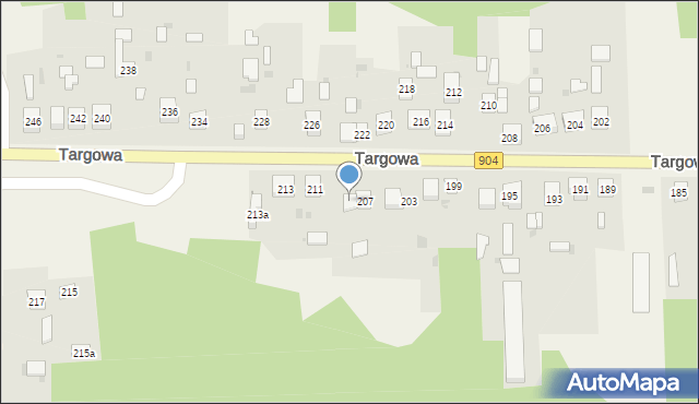 Nierada, Targowa, 209, mapa Nierada