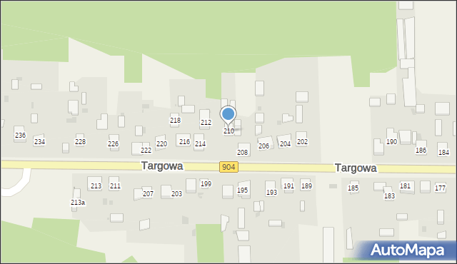 Nierada, Targowa, 210, mapa Nierada